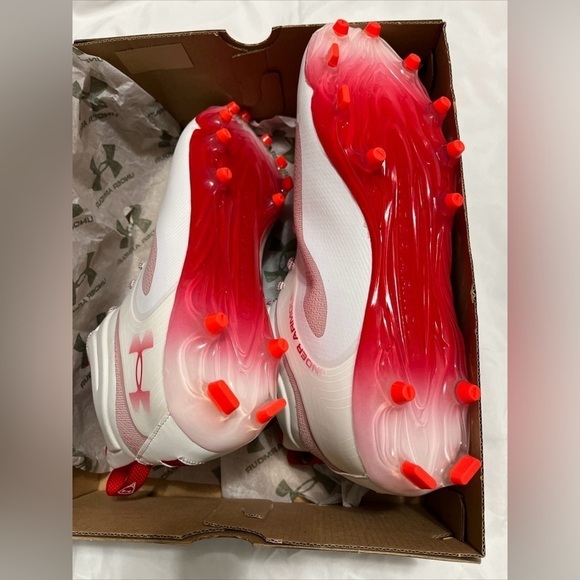 Lacrosse Cleats Under Amour Command MC Mid Red‎ White Men\'s NEW WITH BOX main image 6